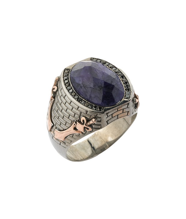 Men's Root Sapphire Ring in Sterling Silver