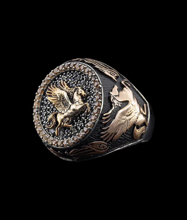 Men's Pegasus Ring in Sterling Silver