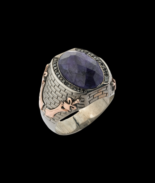 Men's Root Sapphire Ring in Sterling Silver