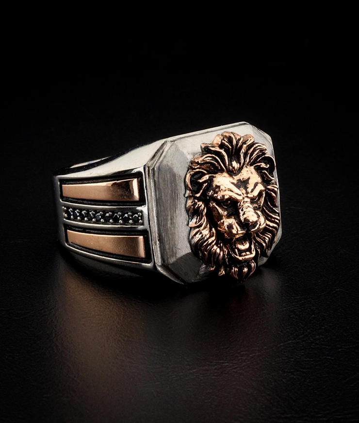 Men's Sterling Silver Lion Ring