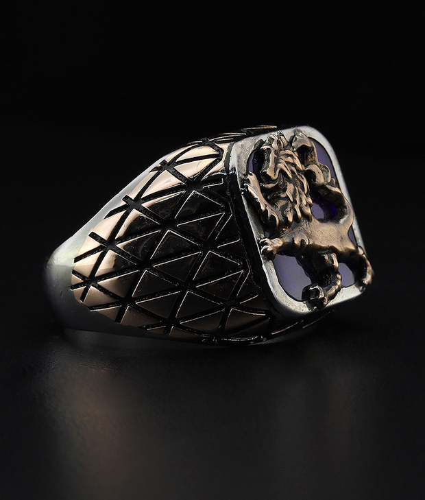 Men's Royal Lion Ring in Sterling Silver