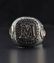Men's Sterling Silver Initial Ring