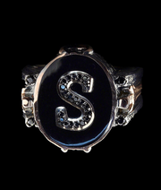 Men's Initial Ring in Sterling Silver