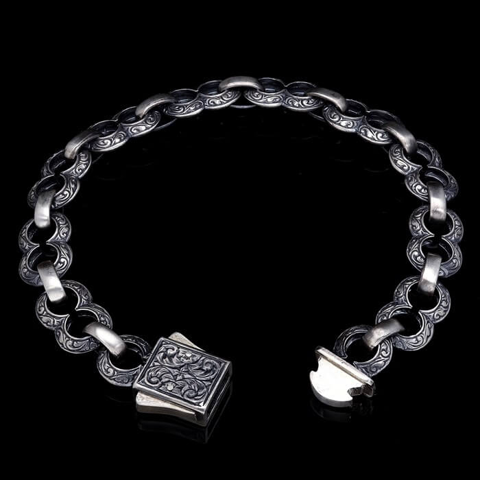 Men’s Sterling Silver Patterned Bracelet