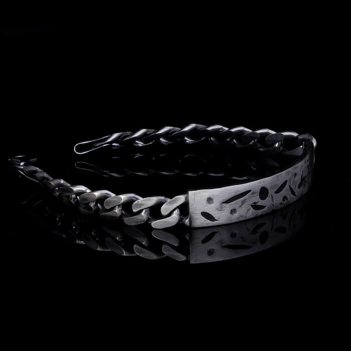 Men’s Sterling Silver Matte Enamel Bracelet