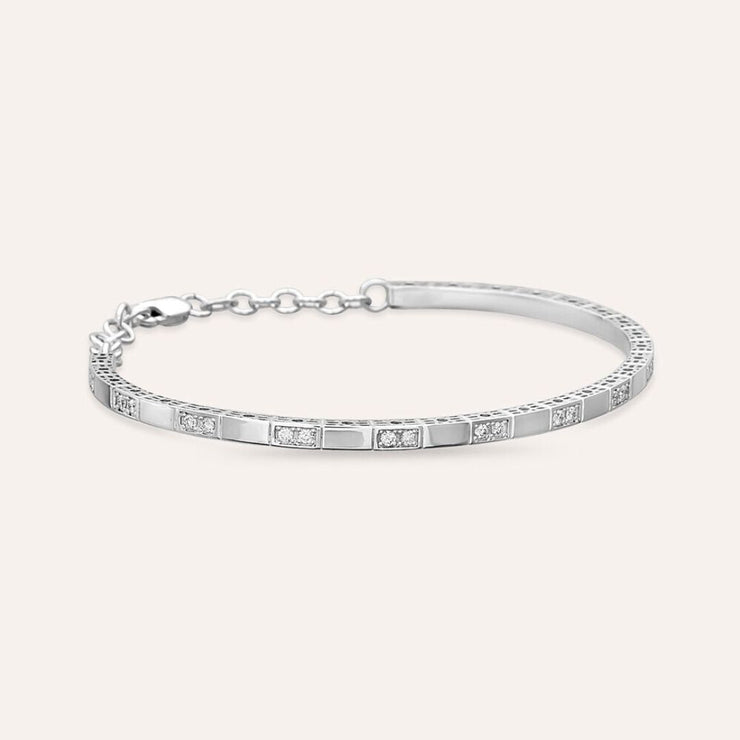 Oblong 0.41ct Diamond Stone White Gold Bracelet,diamond bracelet, 0.41ct diamond bracelet