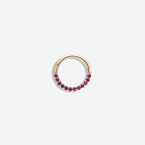 14k Gold Twelve Pink Stone Helix Piercing