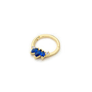 14k Gold Dark Blue Marquise Helix Piercing