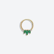 14k Gold Green Marquise Helix Piercing