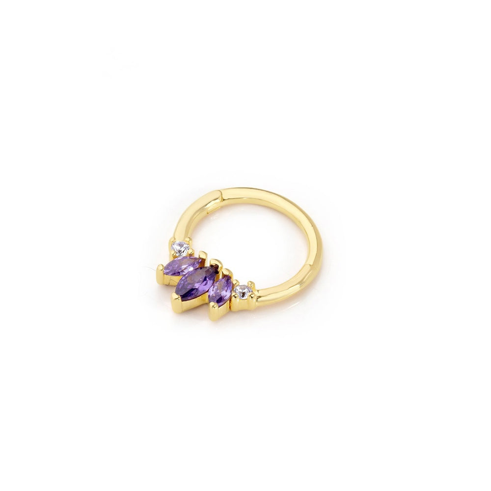 14k Gold Purple Marquise Helix Piercing