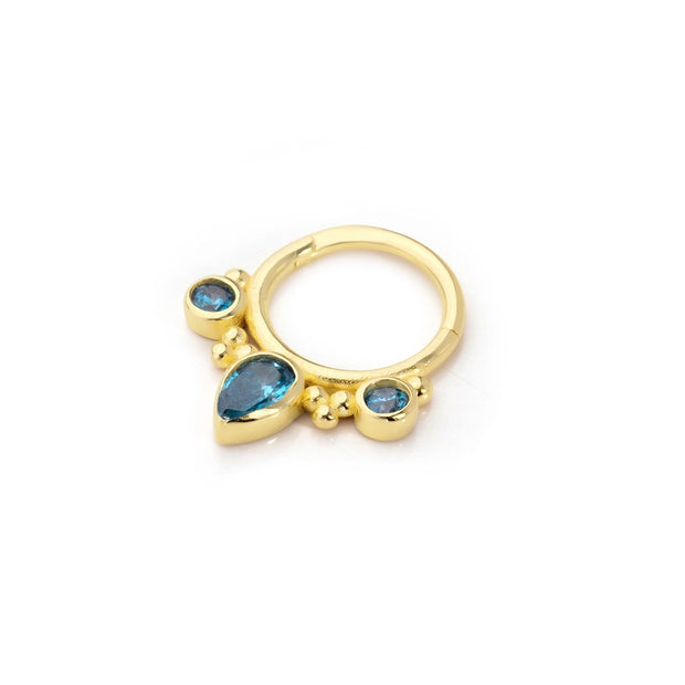 14k Gold Turquoise Stella Helix Piercing