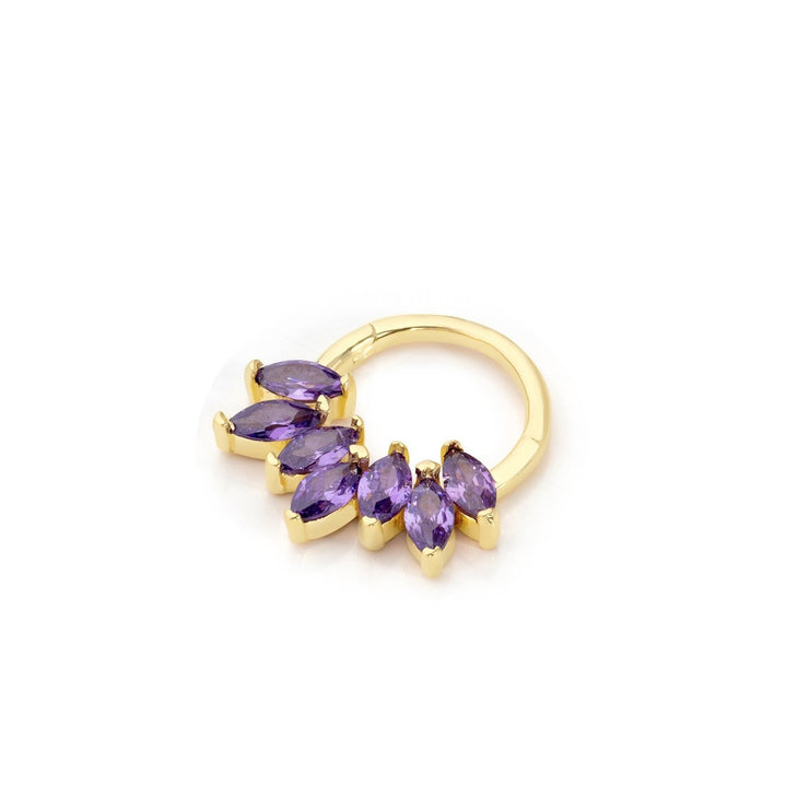 14k Gold Purple Marquises Helix Piercing