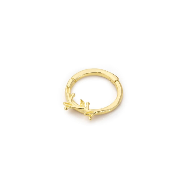 14k Gold Branched Leaf Helix Piercing