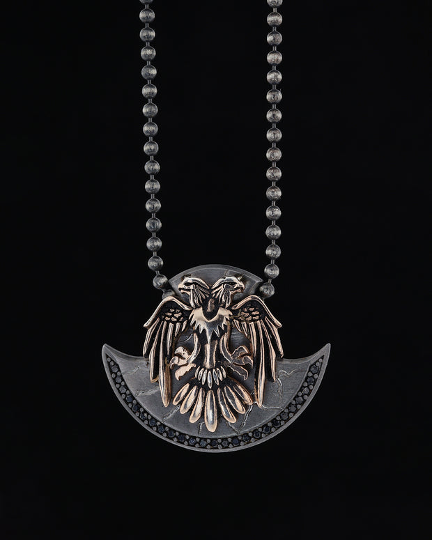 Double Head Eagle Sterling Silver Necklace