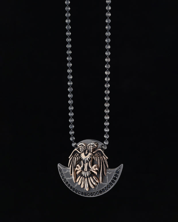 Double Head Eagle Sterling Silver Necklace