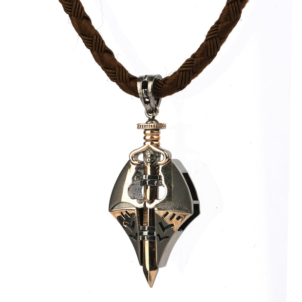 Men's Sterling Silver Sword and Shield Necklace