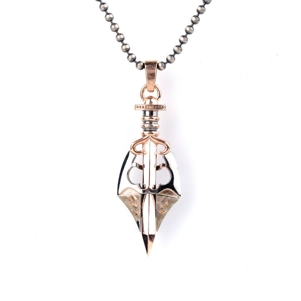 Men's Sterling Silver Sword and Shield Necklace