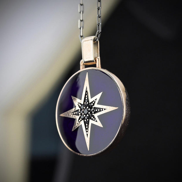 North Star  Necklace, Sterling Silver