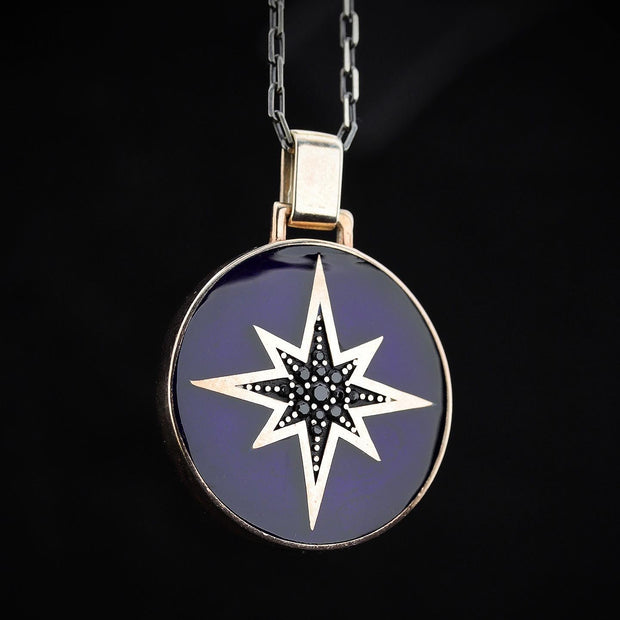 North Star  Necklace, Sterling Silver