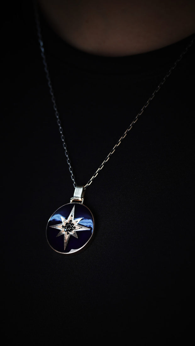 North Star  Necklace, Sterling Silver