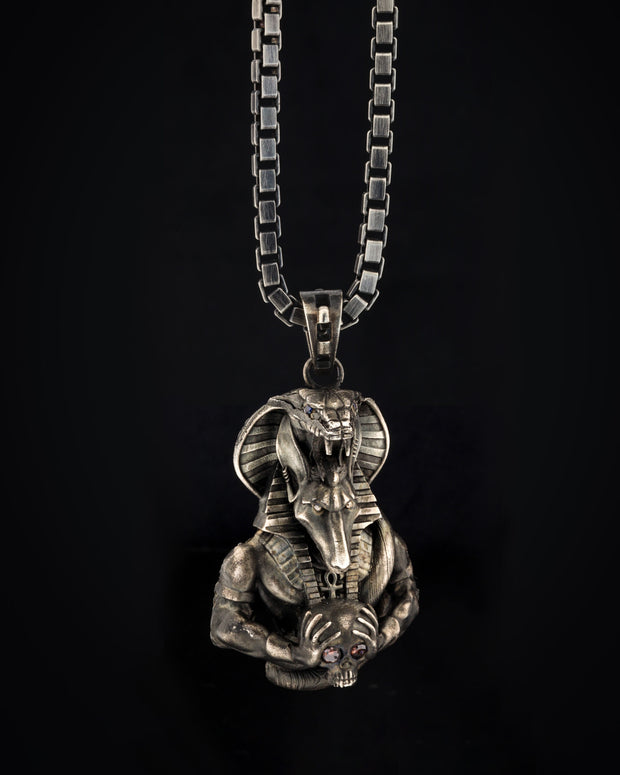 Men's Anubis Necklace in Sterling Silver