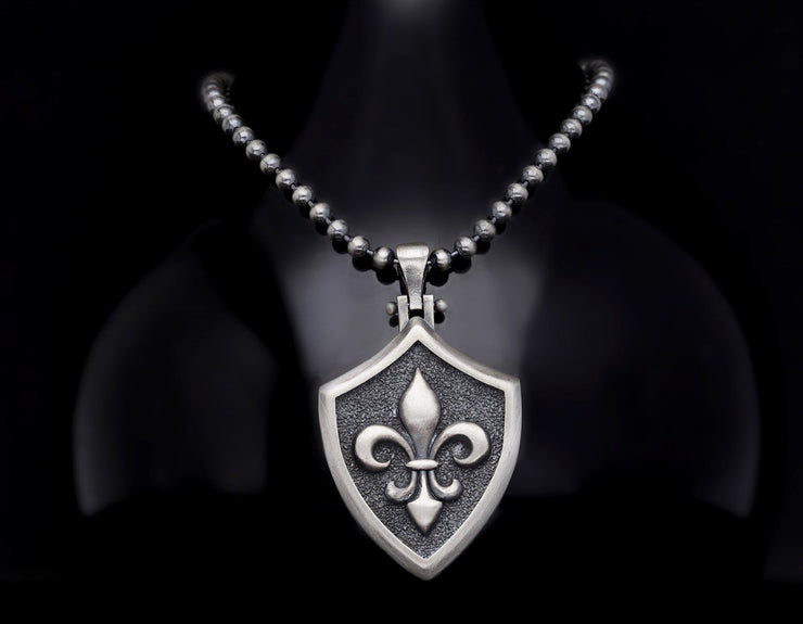 Men’s Sterling Silver Fleur De Lis Necklace