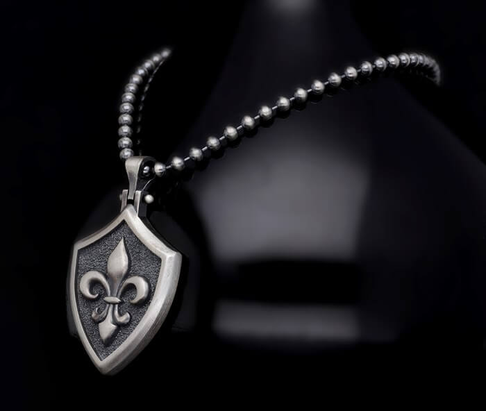 Men’s Sterling Silver Fleur De Lis Necklace