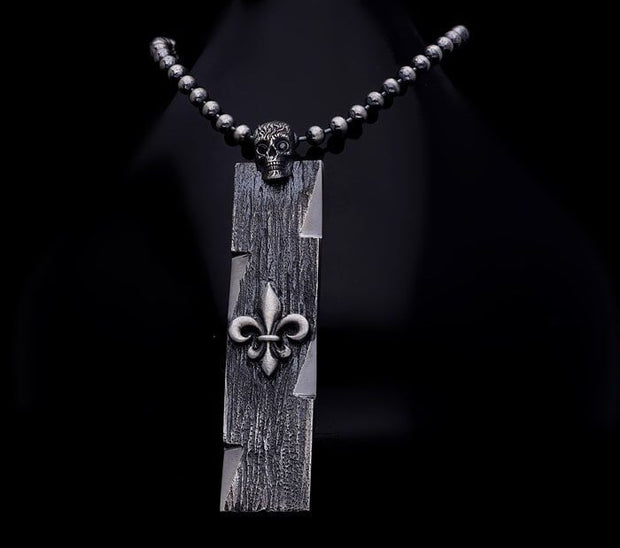 Men’s Sterling Silver Fleur De Lis Necklace