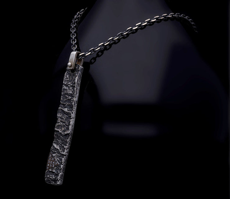 Men’s Sterling Silver Rectangular Necklace