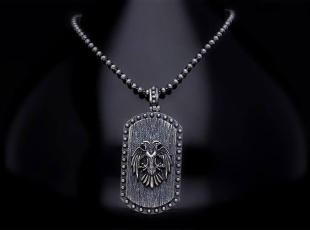 Men’s Sterling Silver Double Headed Eagle Necklace