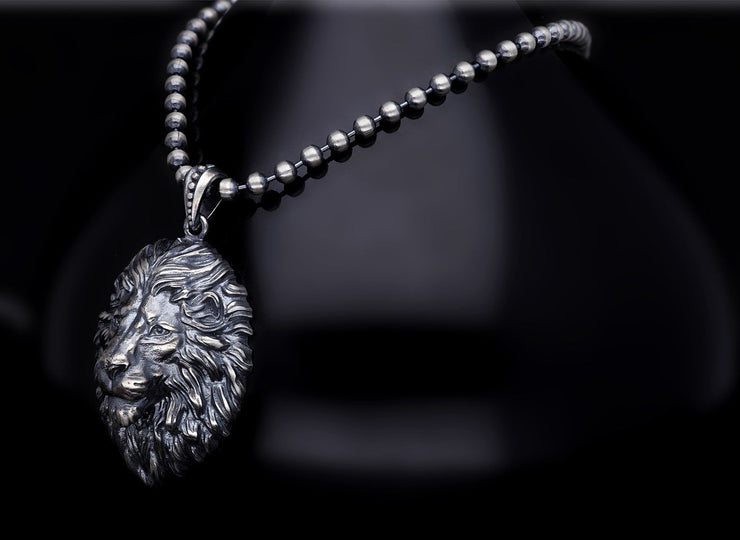 Men’s Sterling Silver 3D Lion Necklace