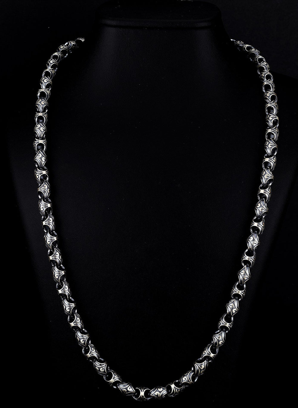 Men’s Sterling Silver Patterned Chain