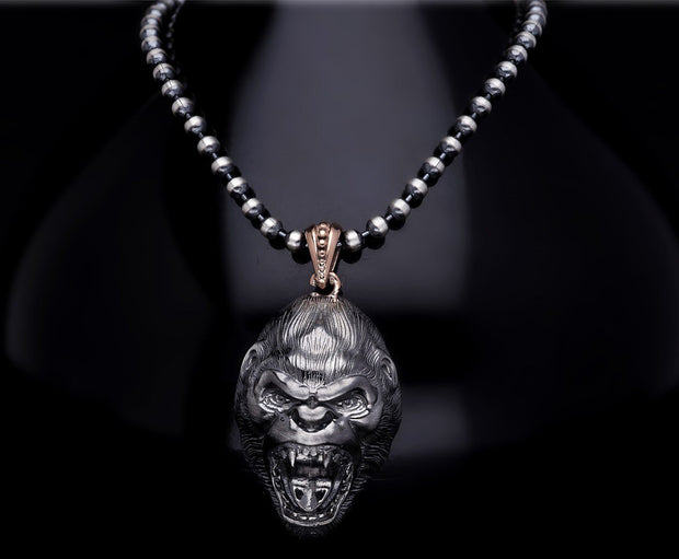 Men’s Sterling Silver Gorilla Necklace