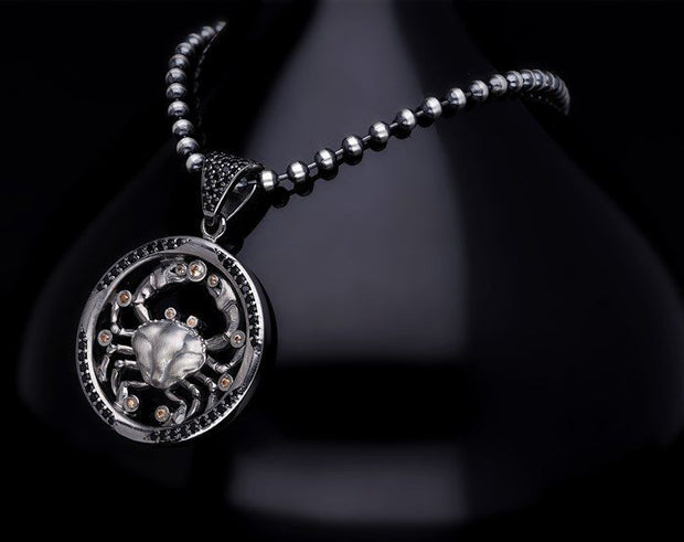 Men’s Sterling Silver Cancer ZodiaC Necklace