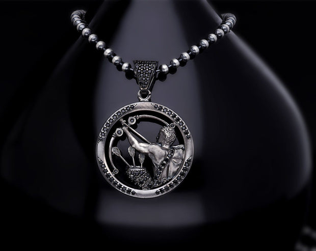 Men’s Sterling Silver Sagittarius Zodiac Necklace