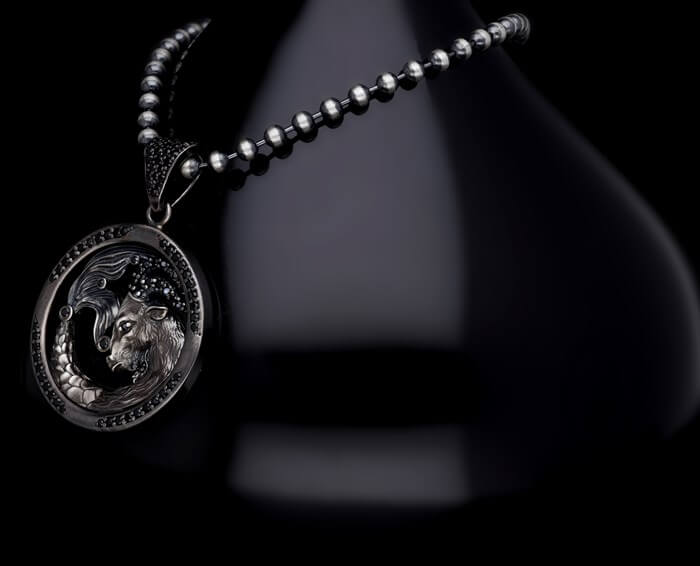 Men’s Sterling Silver Capricorn Zodiac Necklace