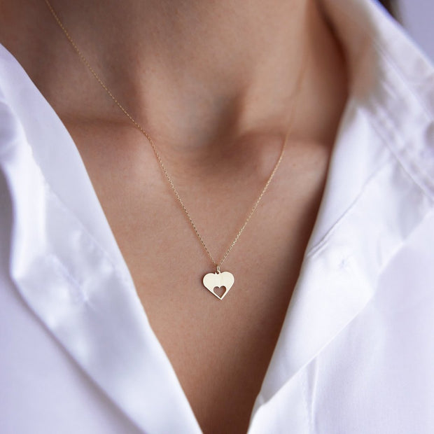 14k Gold Heart Necklace