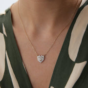 14k Gold Baguette Heart Necklace