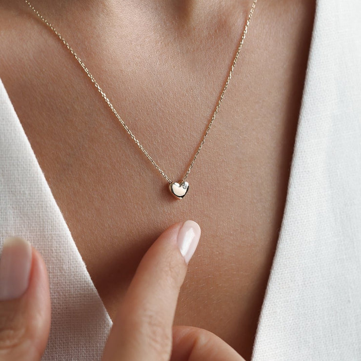 14k Gold Mini Heart Necklace