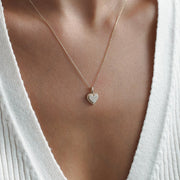 14k Gold Stone Heart Necklace