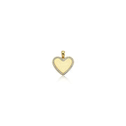 14k Gold Stone Heart Plate Necklace