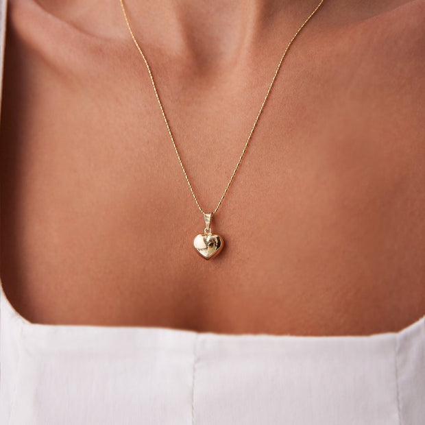 14k Gold Small Bombe Heart Necklace