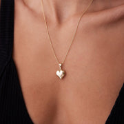 14k Gold Pieced Medium Heart Necklace