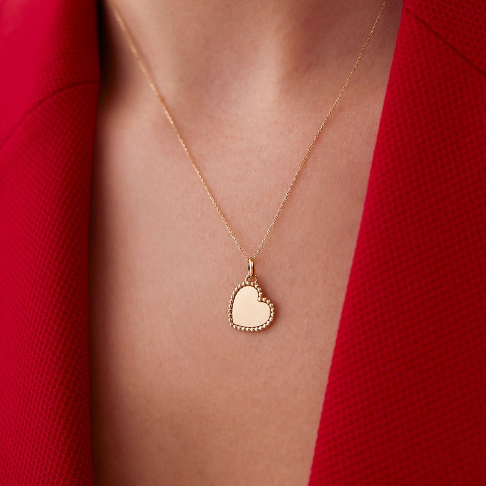 14k Gold Mini Mirror Heart Necklace