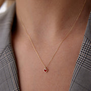 14k Gold Ultra Mini Charm Heart Necklace