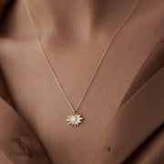 gold necklace, 14k gold necklace, necklaces, 14k Gold Ori Flower Necklace