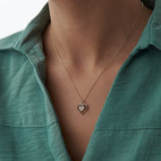 14k Gold Stone Prism Heart Necklace