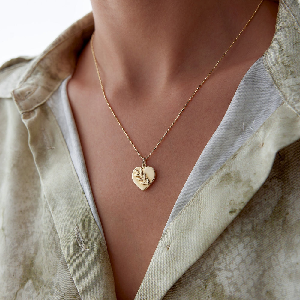 14k Gold Virgo Heart Necklace