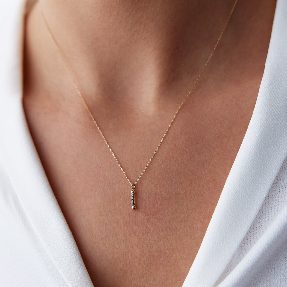 gold necklace, 14k gold necklace, necklaces, 14k Gold Line Necklace