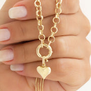 14k Gold Kia Sailor Lock Heart Necklace